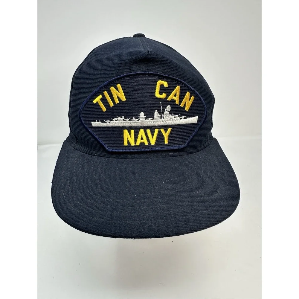 Lot of 3 US Navy Caps Hats Various Embroidered USS Warrington Tin Can Navy